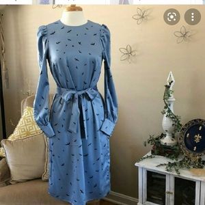 Baby blue Satin Bird dress